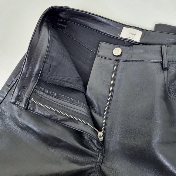 Wilfred The Melina Vegan Black Faux Leather Dress Pants Tapered Pant - Picture 6 of 14